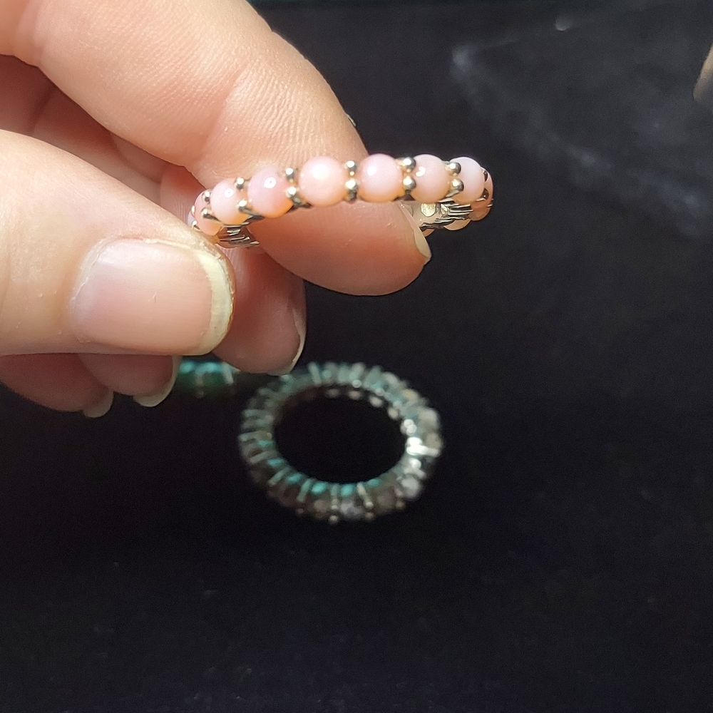 Sterling Silver Stackable Stone Eternity Bands Si… - image 5